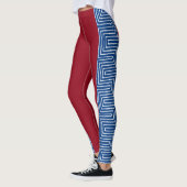 Red White en Blue Maze African Mud Cloth Leggings (Links)