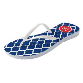 Red White en Blue Moroccan Quatrefoil Monogram Teenslippers (Schuin)