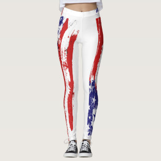 Red White en Blue, Patriot, Freedom, American Flag Leggings