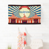 Red White en Blue Star Circus Big Top Spandoek (Insitu)