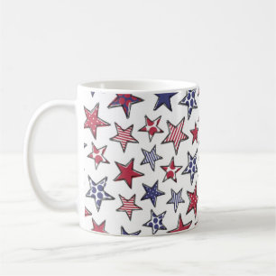 Red White en Blue Stars America Patriottic Koffiemok