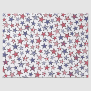 Red White en Blue Stars America Patriottic Tissuepapier