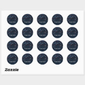 Red White en Blue Stars Denim Party Favor Ronde Sticker (Vel)