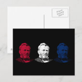 Red, White en Blue — U.S. Grant Briefkaart (Voorkant / Achterkant)