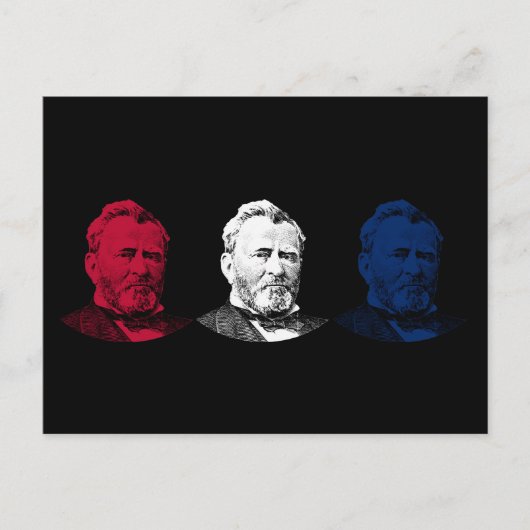 Red, White en Blue — U.S. Grant Briefkaart (Voorkant)