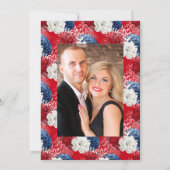 Red White en Blue USA American Wedding Photo Kaart (Achterkant)