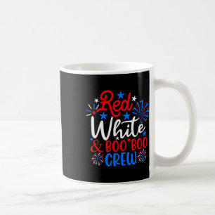 Red White en Boo Boo Crew Grappig 4 juli Verpleegs Koffiemok