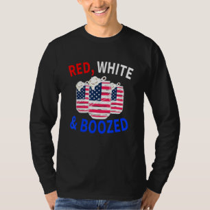 Red White en Boozed 4 juli patriottisch vuurwerk T-shirt