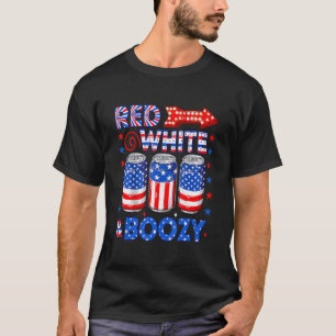 Red White en Boozy op 4 juli Drink partij T-shirt