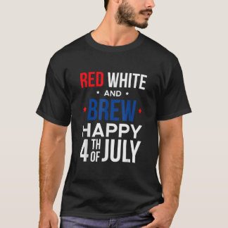 Red White en Brew Happy 4 juli T-shirt