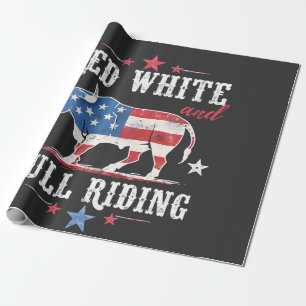 Red White en Bull rijden op Amerikaanse cowboys Cadeaupapier