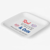 Red White en Cute, 4 juli Papieren Bordje (Gebogen)