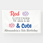 Red White en Cute, 4 juli Spandoek (Horizontaal)