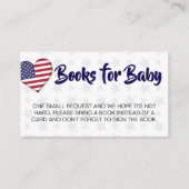 Red White en Due Book Request Baby shower Informatiekaartje (Voorkant)