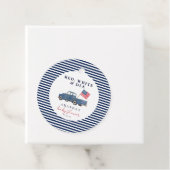 Red White en Due Patriottisch Baby shower Favoriet Bedankjes Labels (In situ)