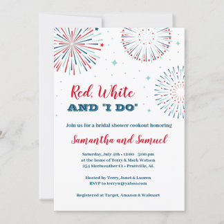 Red, White en I DO Bridal Shower Invitation Kaart