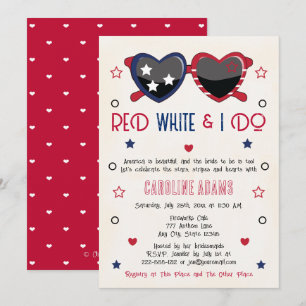Red White en I Do Heart Zonnebril Vrijgezellenfees Kaart