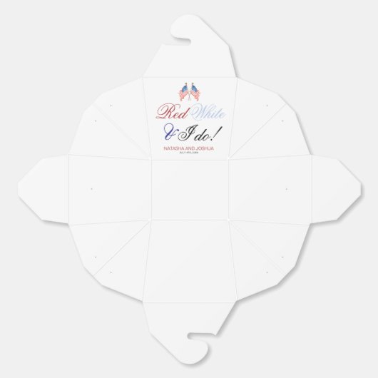 Red White en ik doen USA Patriotic Wedding Bedankdoosjes (Ongevouwen)