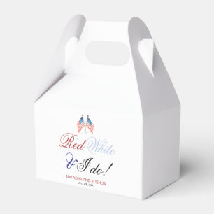 Red White en ik doen USA Patriotic Wedding Bedankdoosjes