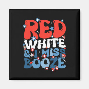 Red White en ik missen Booze Zwanger 4 juli gr Magneet