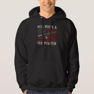 Red White en Pew Patriotic Pro Pistool Ar15 Rifle Hoodie