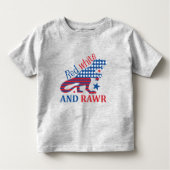 Red White en Rawr 4 juli Dinosaur Kinder Shirts (Voorkant)