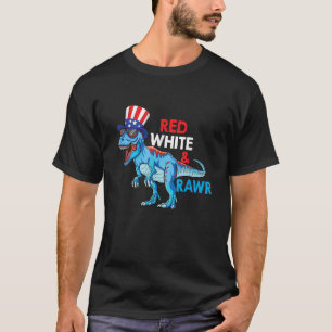 Red White en Rawr T Rex USA Patriottisch 4 juli T-shirt