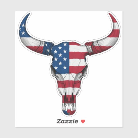 Red White en Steer USA Sticker (Vel)
