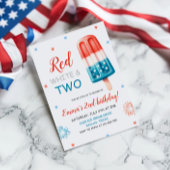 Red White en Two Birthday Invitation Kaart