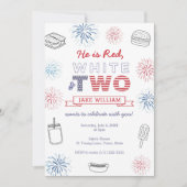 Red White en Two Cookout 2e verjaardag Kaart (Voorkant)