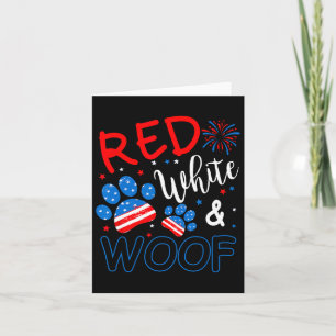 Red White en Woof Patriottisch Hondenliefhebber Am Kaart