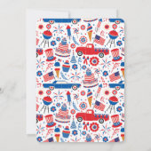 Red White et BBQ 4 juillet Invitation (Dos)