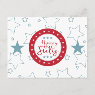 Red White et Blue Stars 4 juillet Cartes postales