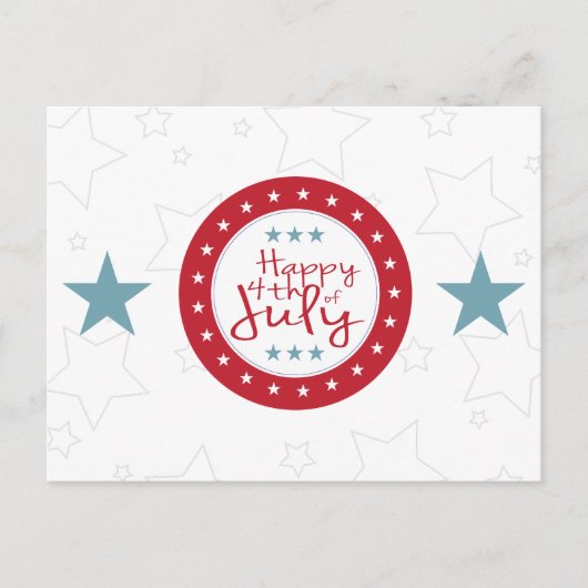 Red White et Blue Stars 4 juillet Cartes postales (Devant)