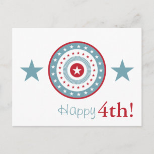 Red White et Blue Stars 4 juillet Cartes postales
