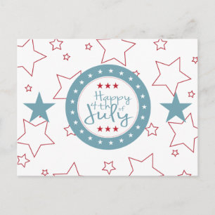 Red White et Blue Stars 4 juillet Cartes postales
