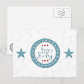 Red White et Blue Stars 4 juillet Cartes postales (Devant / Derrière)
