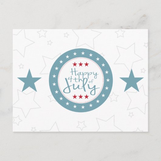 Red White et Blue Stars 4 juillet Cartes postales (Devant)