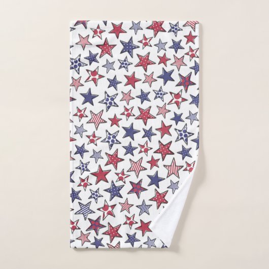 Red White et Blue Stars Amérique Patriotique   (Serviette à main)