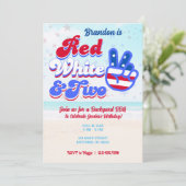 Red White et deux invitations d'anniversaire 4 jui (Debout devant)