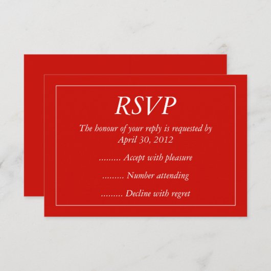 Red & White Event Reply, RSVP ou Cartes de réponse (Devant / Derrière)
