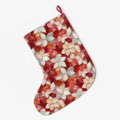 Red White Floral Grote Kerstsok (Achterkant (Hangend))