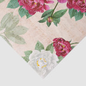 Red & White Florals Muziek & Handschriftenontkoppe Tissuepapier (Detail)