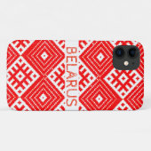 Red White Folk Motif Belarus iPhone 11 Coque (Dos (Horizontal))