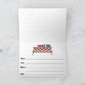 Red White Gecontroleerd Traditionele Picnic Uitnod (Binnen)