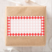 Red White Gingham Check Pattern Etiket (Insitu)