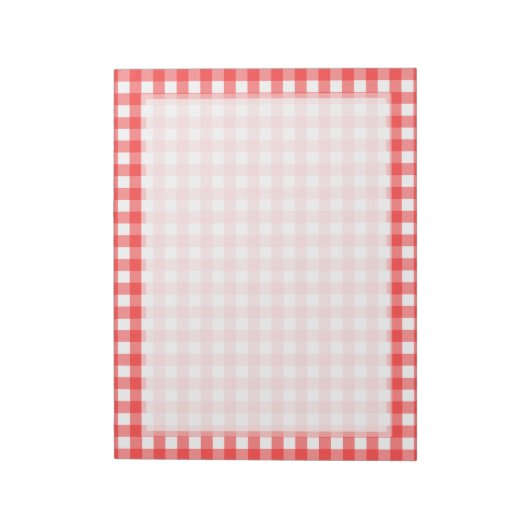 Red White Gingham Check Pattern Notitieblok (Gedraaid)