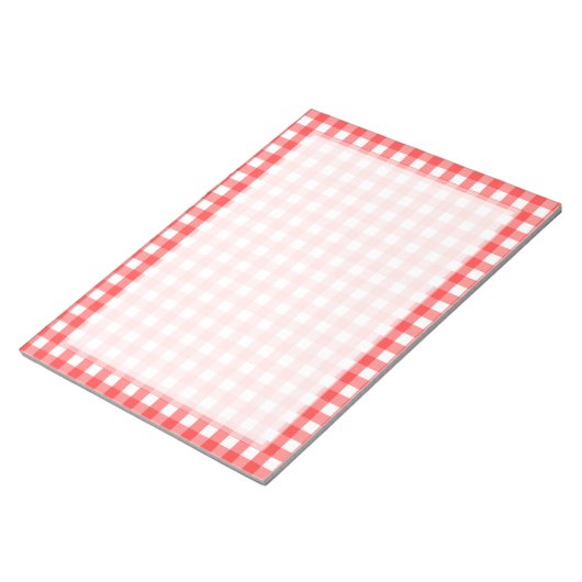 Red White Gingham Check Pattern Notitieblok (Schuin)