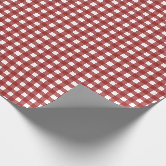 Red White Gingham Check Pset Cadeaupapier (Hoek)