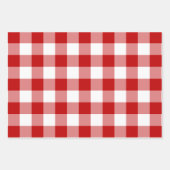 Red White Gingham Check Pset Inpakpapier Vel (Voorkant)